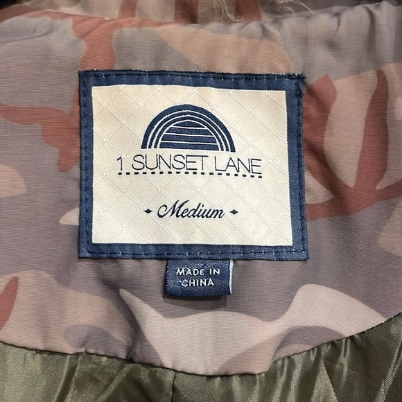 1 Sunset Lane Jacket Green Camo Womens Medium Hooded  Pockets - Picture 5 of 8
